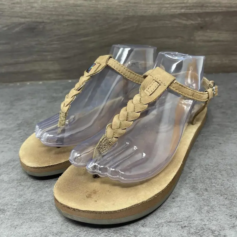 Rainbow Sandals Size Large (7.5-8.5) T Street Center Braid Slip On_2